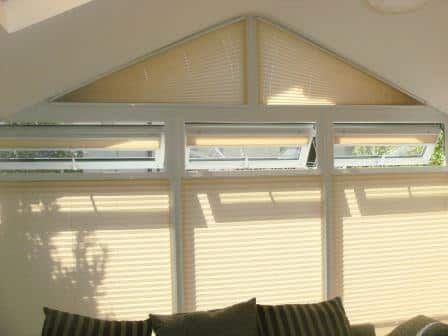 Angled Pleated Blinds fit in a Sunroom in Finglas