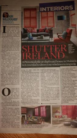 Signature Blinds is featured in Irish Mail on Sunday