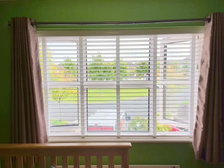 Gloss White Wood Venetian Blinds Fitted in Donabate