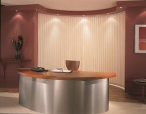cream reception blinds