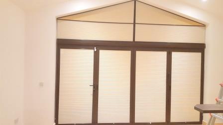 Angled Pleated Blinds fitted in Carlow