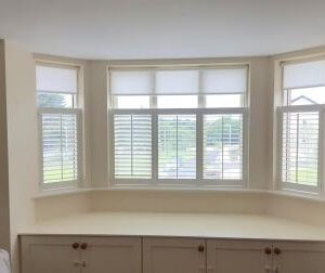 Cafe Style Shutters with Roller Blinds