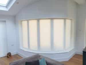 pleated blinds on angled window Dundrum