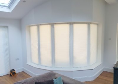 pleated blinds on angled window Dundrum