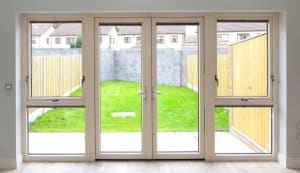Kitchen pleated blinds open, Greenhill
