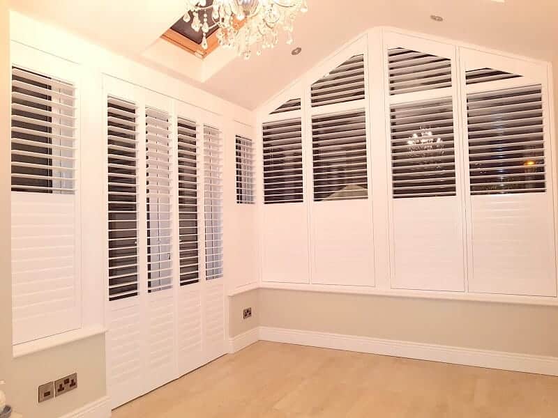 Shaped Plantation Shutters fitted in Celbridge