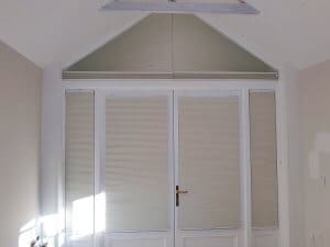 Shaped pleated blind Greystones