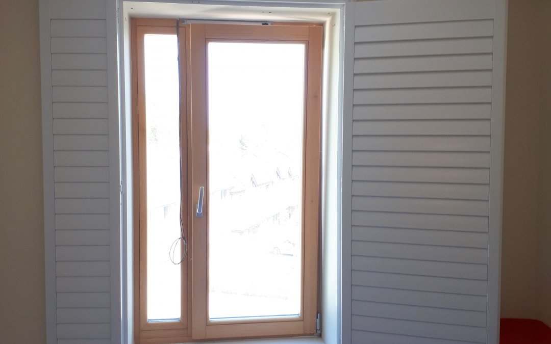 Plantation Shutter with two panels in Loughlinstown, Dublin 18.