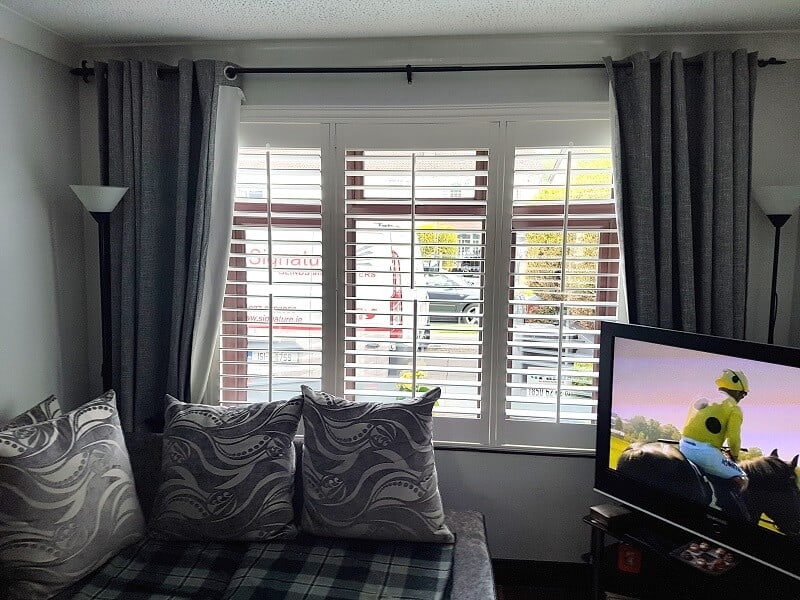 Shutters with central tilt rod fitted in Huntstown, Dublin 15