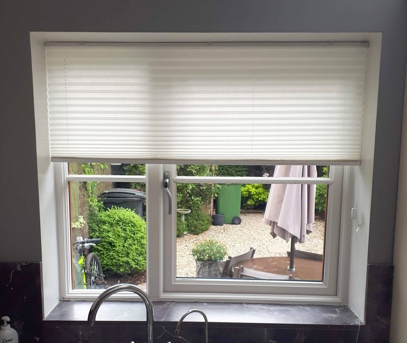 Pleated blinds installed in Steeplechase Hill, Ratoath, County Meath