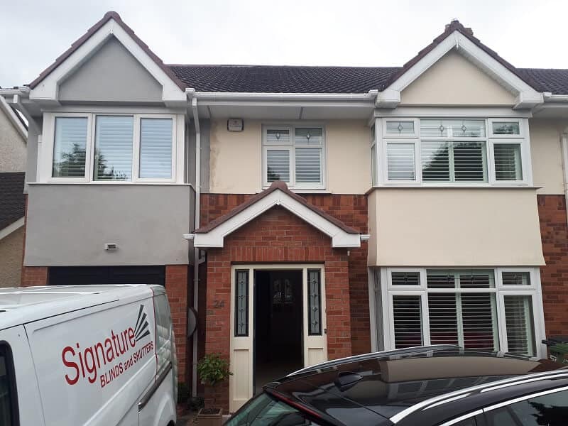 2 bay windows fitted with Plantation Shutters, Carpenterstown, D15