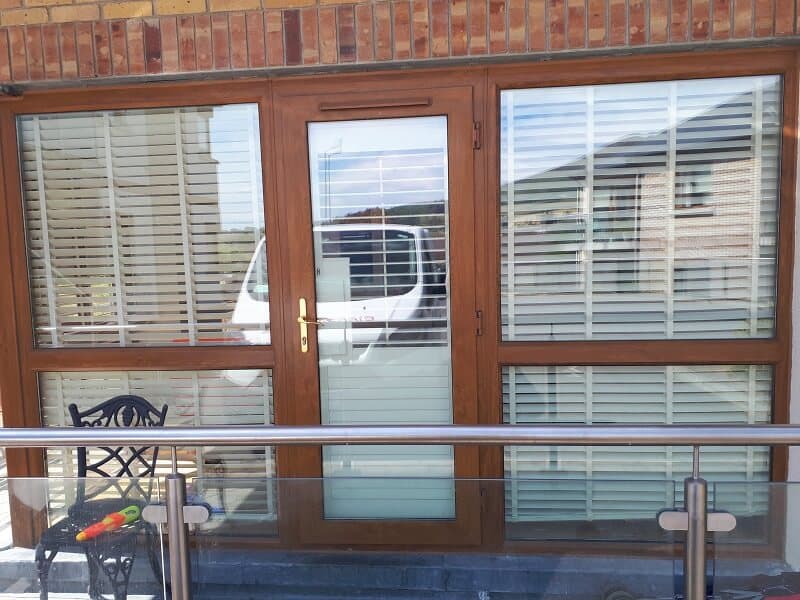 Plantation Shutters fitted in bedrooms and on balcony doors. Kilmacanogue, Wicklow