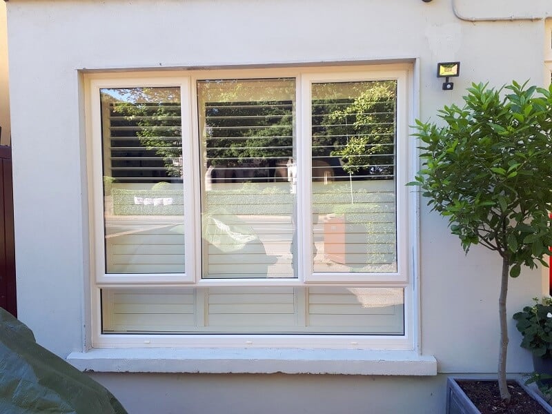 Large Plantation Shutter installed in the front room in Howth, Dublin