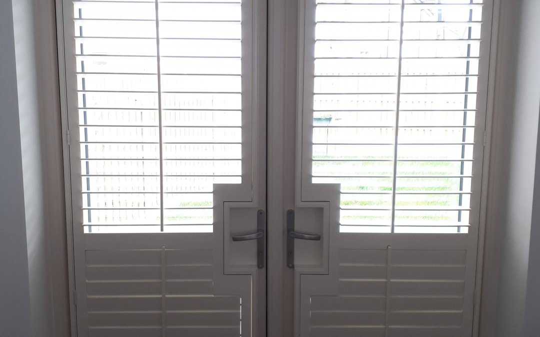 Plantation Shutters fitted on a patio door in Lucan, County Dublin