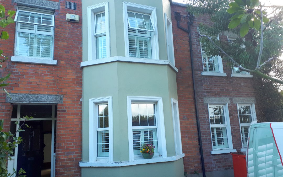 Tier on tier shutters and café style shutters installed in Drumcondra, Dublin 7.