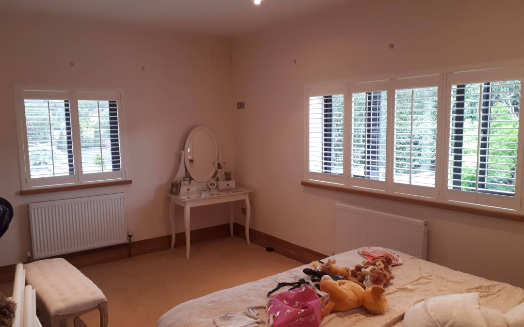 White plantation shutters installed in Carpenterstown, Dublin 15