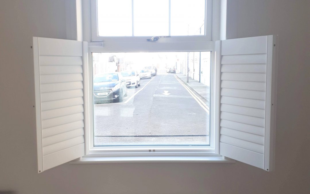 Cafe style Shutter installed in Dun Laoighre, Dublin.