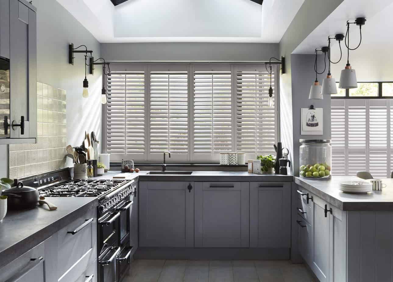 Grey Plantation Shutters