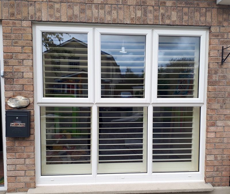 Beautiful White Plantation Shutters fitted in Celbridge, Kildare.