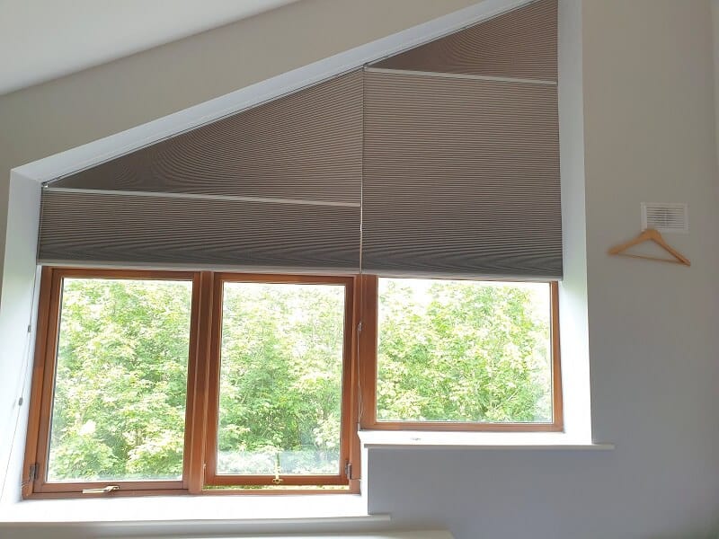 Duette Blinds installed on a shaped window in Naas, Kildare