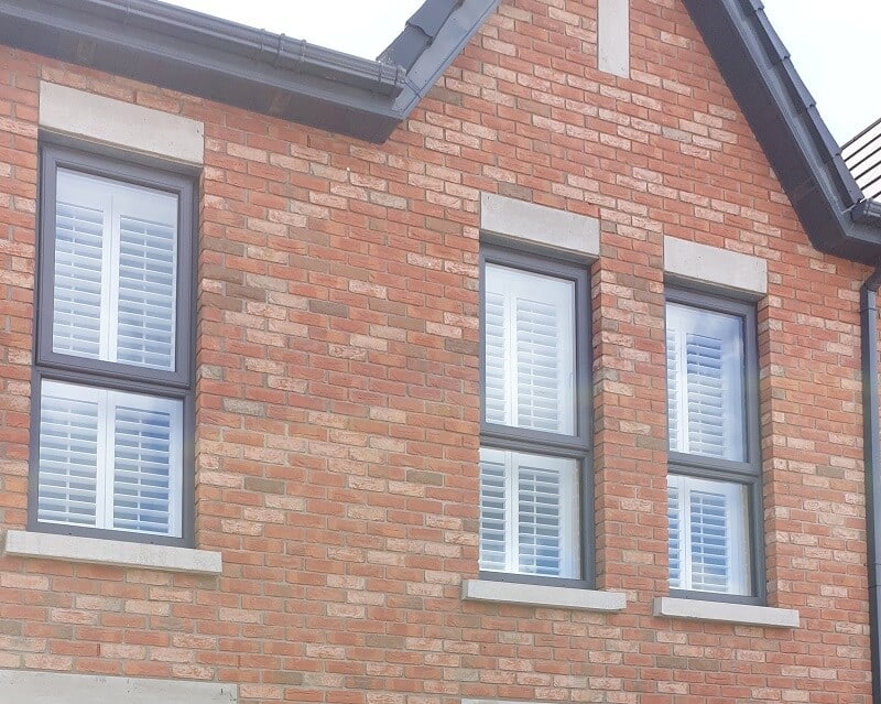 Large and Small plantation Shutters installed in Castlefield Hall, Clonsilla