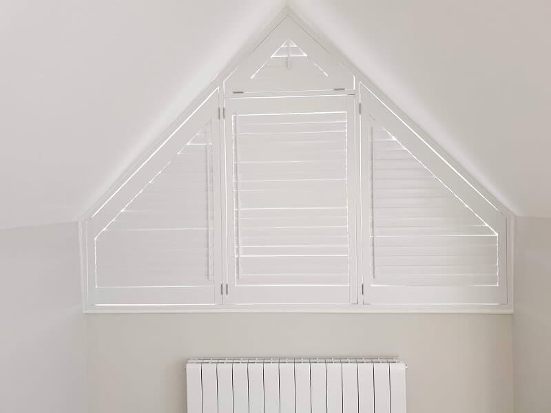 Triangular shaped Shutters installed in Naas, Kildare.