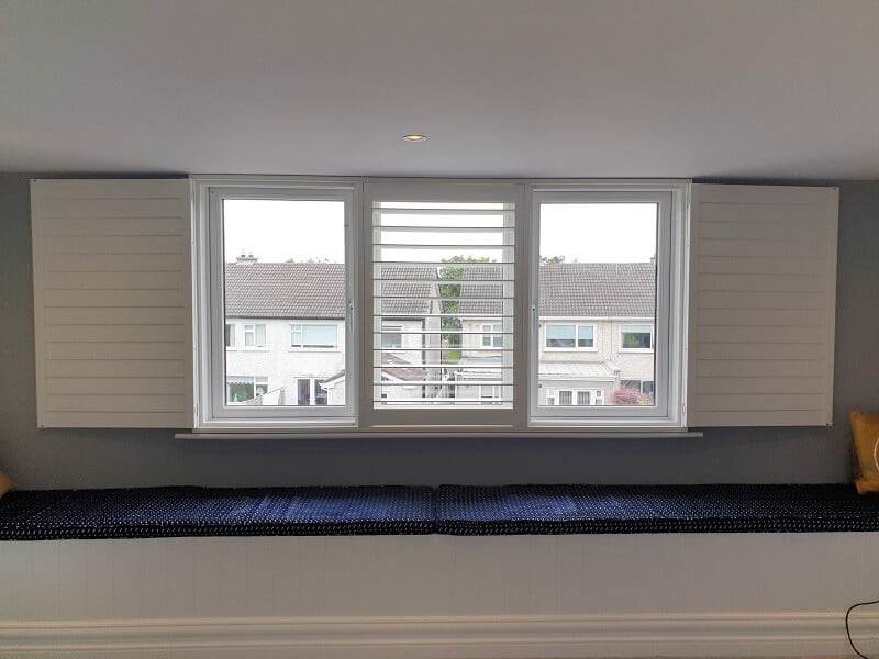 Bright White Plantation Shutters installed in Templeogue, Co Dublin