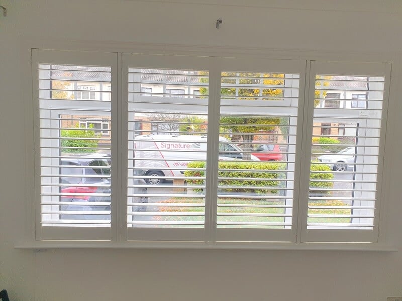 Plantation Shutters in white installed in Raheny, Dublin.