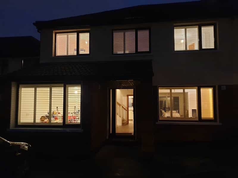 Natural Wood Plantation Shutters fitted in Dundrum, Dublin 18.