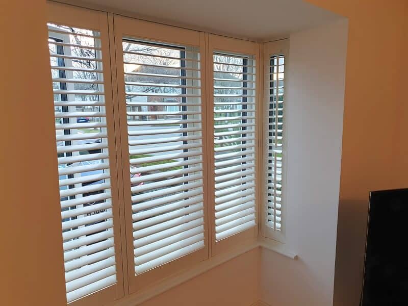 Pearl Plantation Shutters with 63mm louvers in Clonee, Dublin 15