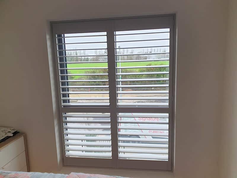 Grey Plantation Shutters fitted in The Willows, Dunshaughlin, Co Meath.