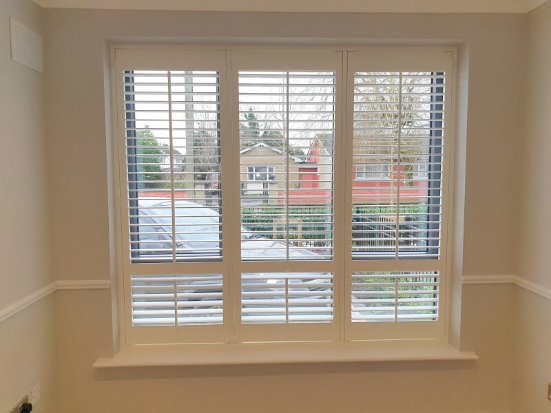 63mm Louver Plantation Shutters fitted in St Mary’s Park, Leixlip.