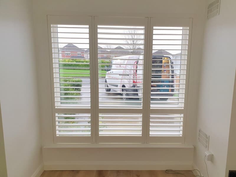 Silk White plantation shutters installed in Ratoath, Meath.