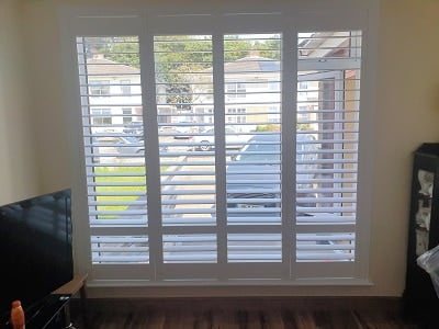 Pure White Plantation Shutters fitted in Drumcondra, Co Dublin