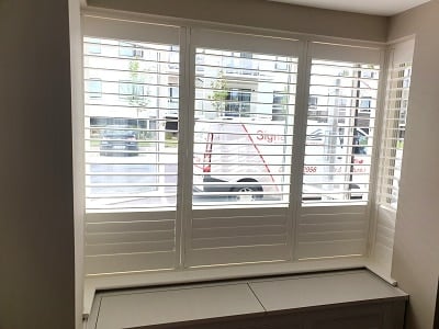 Large Bay Window fitted with Plantation Shutters.