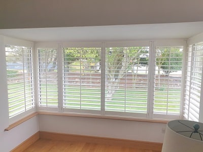 Large Bay window fitted with Titan Shutter in Dublin.