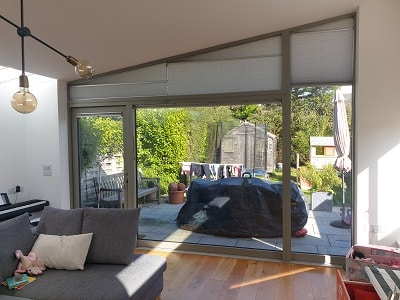 Gable Pleated blinds installed in Raheny, Dublin 5.