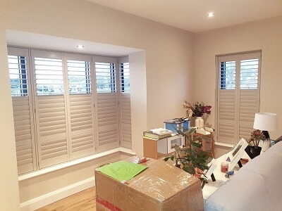 Shutters in Dublin -Hall Gray Titan Range Shutters fitted in Castlefield Hall, Clonsilla, D15.