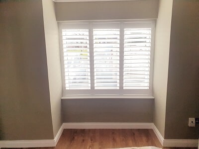 Clonsilla Wooden Shutters, Dublin 15. Natural Wood White Shutters.