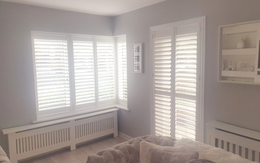 Ballymun Shutters with 76mm Louvers. Window Shutters Dublin 9