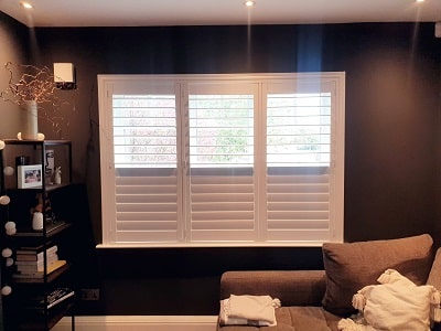 Kimmage White Plantation Shutter Blinds. Titan Range Shutters in Dublin 8