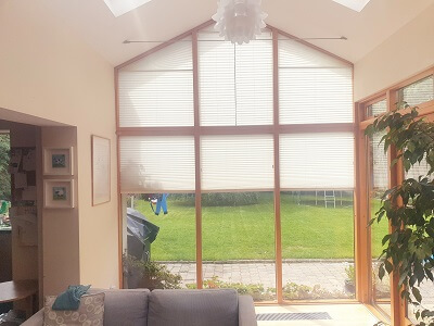 Gable Pleated blinds installed in Cornelscourt, Dublin 5