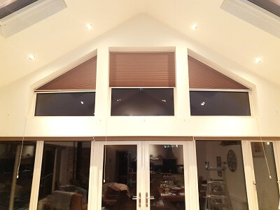 Shaped Pleated Blinds fitted in Bray, County Wicklow