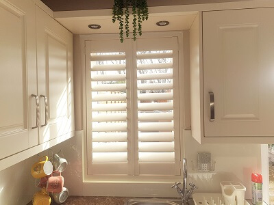 89mm Louver Shutters in Ballyfermot. Pearl colour Shutters in Dublin.