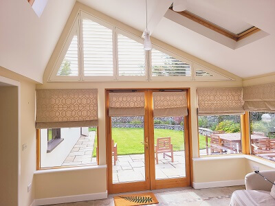 Shaped Shutters and Roman Blinds. Stylish solutions for all windows