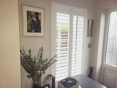 We installed 76mm Pure White Shutters with a split tilt  beautiful home in Celbridge.