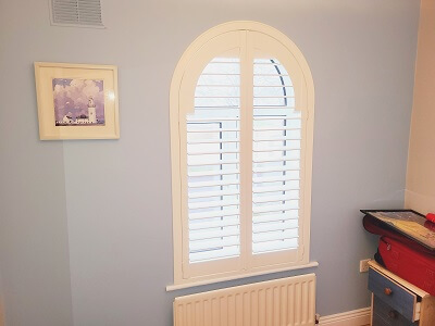 Arched Shutters in Castelefield, Clonsilla. Shaped Shutters in Dublin