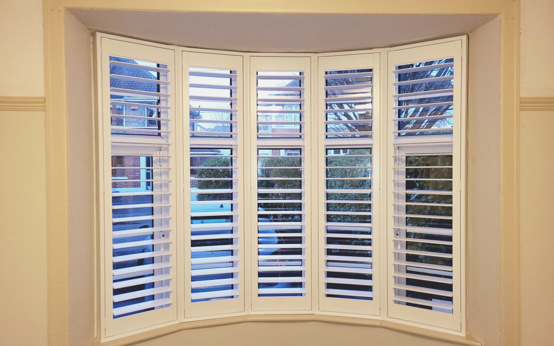 Maximize your view with beautiful angled bow bay window shutters