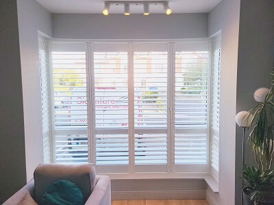 Large Shutter in a Sitting Room. Plantation Blinds in Dublin 9