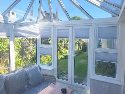 Conservatory Pleated Blinds fitted in Dalkey, County Dublin